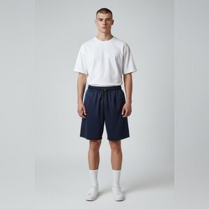 Seven Lemon athletic shorts Men Medium navy blue detailed sides pockets